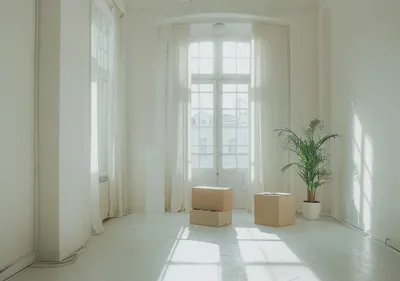 Tom lejlighed med flyttekasser